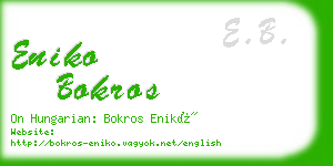 eniko bokros business card